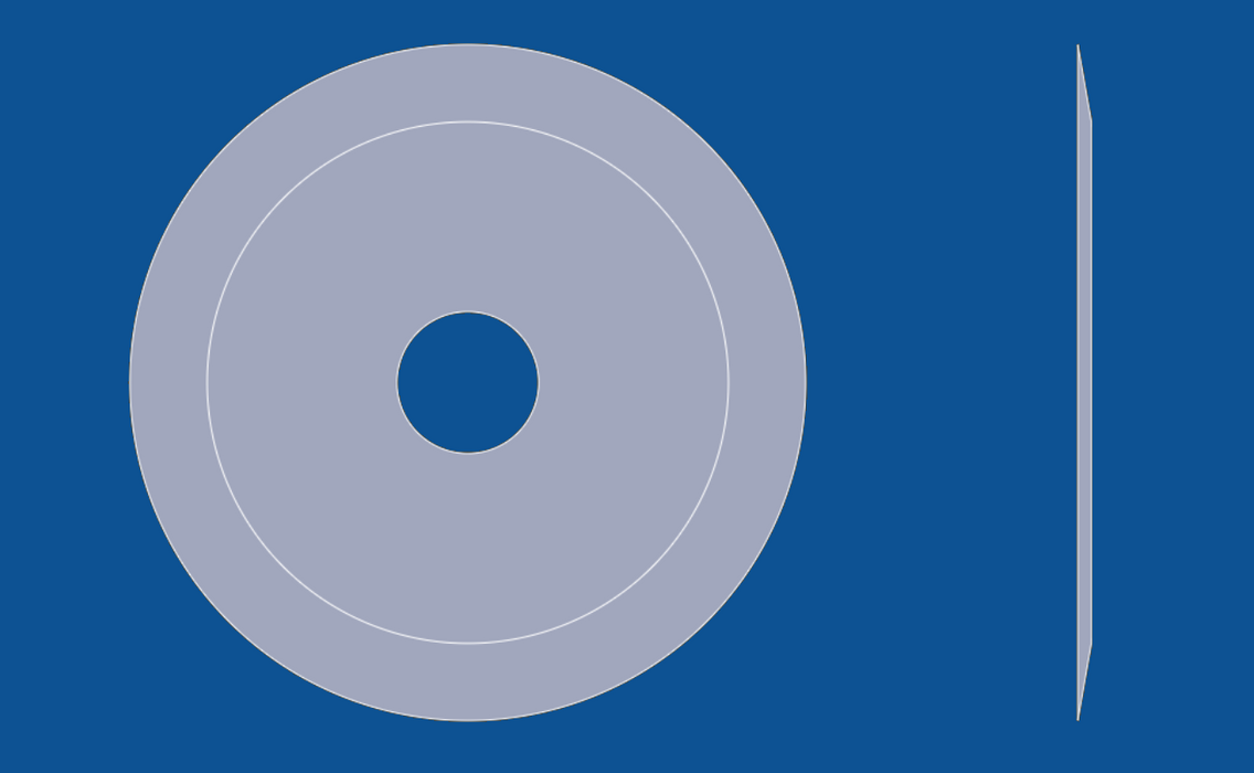Cirkulær klinge med glat kant, diameter 3", varenummer 90035