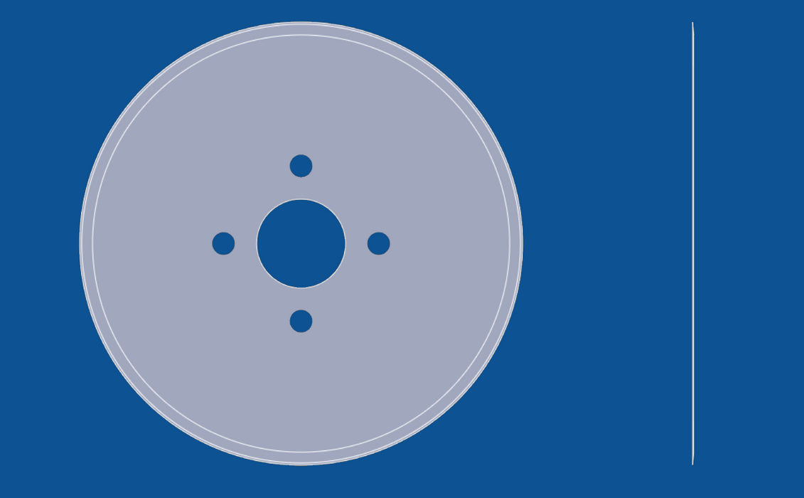 Cirkulær klinge med glat kant, diameter 20", varenummer 90048