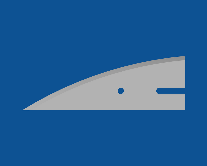 3" lang glatkantet buet skærekniv, varenummer 93044
